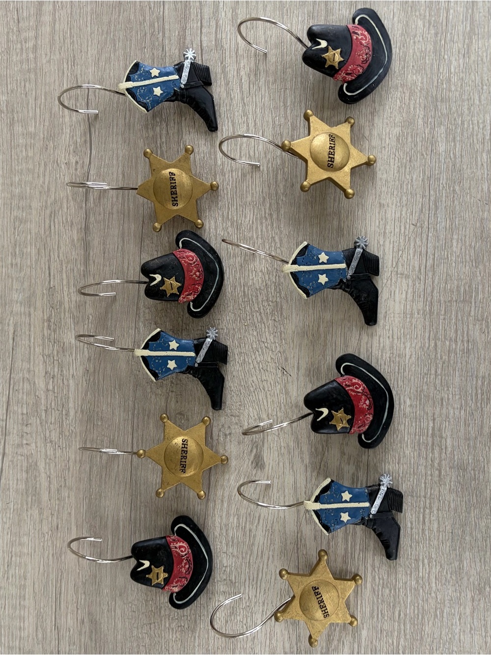 Decorative Shower Curtain Hooks Western Cowboy Farmhouse Shower Bathroom